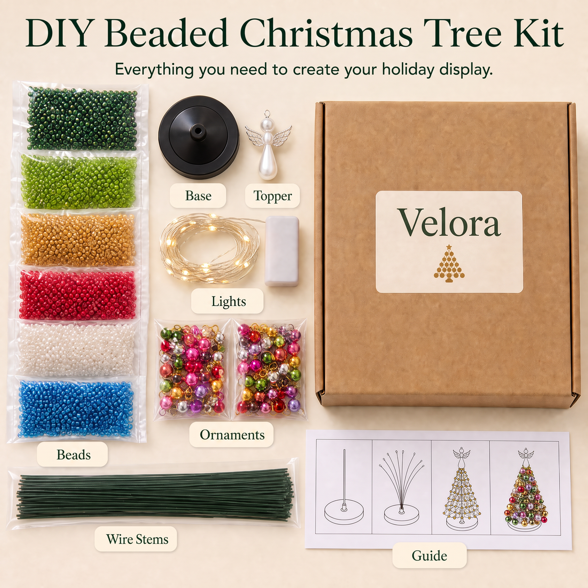 Velora™ Beaded Christmas Tree Kit